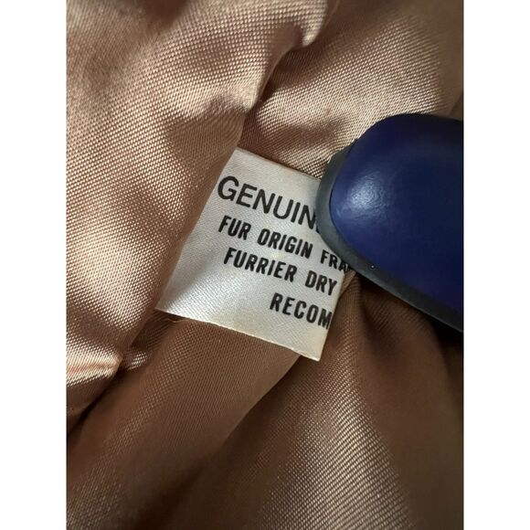 Vintage Mademoiselle full length light brown rabbit fur coat. Size L (W). - Picture 9 of 13